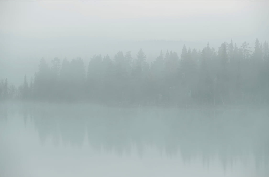 Serene lake at dusk